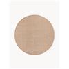 Westwing Collection Tappeto rotondo in lana tessuto a mano Amaro - Marrone chiaro