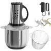 QIAKEFE Tritatutto Elettrico 5L, Con Ciotola in Acciaio Inox 500W, Frullatore Tritatutto Multifunzione per Verdure, 5 Livelli di Velocità Trita Alimenti, 6 Lame Rimovibili per Carne, Verdure e Frutta (2,5L)