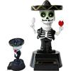Generico Figure Danzanti a Energia Solare Scheletro Teschio Testa Oscillante | Bambola Solare Per Camera Da Soggiorno Tavolo Studio Scrivania Ufficio Libreria