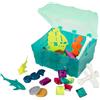 B. toys Treasures Ahoy! Giochi subacquei Pirata con Scrigno | Set da 28 pezzi con scrigno portaoggetti e tesori che affondano, per piscina, spiaggia o vasca da bagno, Idea regalo, 6+ anni