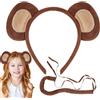 Generico Set Di 2 Pezzi Per Costume Da Scimmia, Con Orecchie Da Scimmia, Cerchietto E Coda Lunga, Per Adulti, Bambini, Travestimenti, Halloween, Spettacoli Teatrali, Cosplay, Feste Di Compleanno E Accessoris