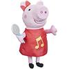 Peppa Pig Hasbro Peppa Pig - Canta con Peppa, peluche che canta, con abito rosso scintillante e fiocco, dai 3 anni in su
