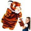 Teksome Marionette da dito con animali, Marionette da dito con tigre - Divertente giocattolo a mano per animali in peluche morbido,Burattini a mano con animali dei cartoni animati, bambola di tigre