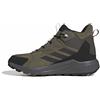 adidas Uomo Terrex Anylander Leather Mid Hiking Shoes, Olive Strata/Carbon/Core Black, 40 EU