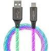 ANSMANN cavo di ricarica da 100 cm da USB-A a USB tipo C con luce LED fredda e pulsante/Cambio di colore silenzioso, nessun fastidioso/Per gaming, interno dell'auto, la camera da letto