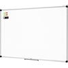 Amazon Basics Lavagna Bianca Magnetica con Cornice in Alluminio, Vaschetta Portapenne, 6 Magneti, 1 Cancellino, 2 Pennarelli per Ufficio/Casa, Montaggio a Parete, Cancellabile a Secco, 120cm x 90cm