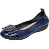 ANUFER Donna Morbido Tacco Basso con Zeppa Senza Allacciatura Ballerina Scarpe da Passeggio Blu Marino SN020622 EU38.5