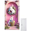 Generico Copriporta Pasquale, 90 x 180 cm Simpatici Decorazioni Primaverili, Stendardi Pasquali Per La Porta D'Ingresso, Decorazione per Interno Esterno Ufficio Ingresso Giardino Patio Festività di