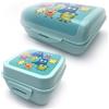 Fackelmann Set 2 Lunch Box Contenitori Alimentari per Bambini con Chiusura a Clip, Portapranzo in Plastica BPA-Free con Design Mostrini, Lavabile in Lavastoviglie e Sicuro per gli Alimenti