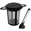 Fackelmann Set Filtro Tè a Rete Fine e Cucchiaino Dosatore/Clip 2-in-1, filtro in Acciaio Inox, Infusore Tazza con Maniglie Laterali e Paletta Misurino per Tè e Caffè, utensili da cucina per infusi