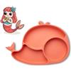 Fackelmann Piatto Silicone Bambini con Ventosa - Vassoio Pappa Antiscivolo con Scomparti, Silicone Alimentare Balena per Neonati e Bimbi, Microonde e Lavastoviglie