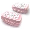 Fackelmann Set 2 Lunch Box Contenitori Alimentari per Bambine con Chiusura a Clip | Portapranzo in Plastica BPA-Free con Design a Tema Principesse | Lavabile in Lavastoviglie e Sicuro per gli Alimenti