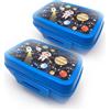 Fackelmann Set 2 Lunch Box Contenitori Alimentari Astronauta con Chiusura a Clip, Portapranzo in Plastica BPA-Free per Scuola e Gite, Lavabile in Lavastoviglie e Sicuro per gli Alimenti