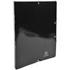 Exacompta - 54891E - 1 Raccoglitore in Cartoncino Lustré Lucido 600 g/mq Iderama - Chiusura con Elastici Angolari - 2 Anelli Tondi 15 mm - F.to Esterno 25x32 cm per A4 - Colore Nero