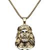 MayiaHey Collana con Ciondolo a Forma di Gesù da Uomo, con Testa di Cristo Gesù, Gioielli Religiosi Cattolici, in Acciaio Inox