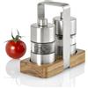 Adhoc Set da tavola "Minimill" per macinino di pepe e con macinino in Vetroceramica CeraCut®, acciaio inossidabile/legno di acacia/acrilico, dimensioni: lunghezza 9,2 cm, larghezza 4,5 cm, altezza 8,5 cm