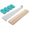 wolfcraft Set Posa Laminato e Parquet, Kit 22 Pezzi con Barra e Blocchetto | Kit completo con barra di trazione, blocco di battitura e 20 cunei distanziatori per pavimenti in sughero. Art. 6931000