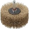 wolfcraft Spazzola per Legno Ø 80 x 35 mm con Filo Ottonato per Trapano | Spazzola per ravvivare il legno e strutturare travi o pannelli con effetto rustico, gambo 8 mm per venature. 2265000