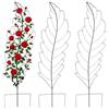 Relaxdays Reticolo, Set da 3, Supporto per Piante rampicanti, Nero | AxL: 150x40 cm, a foglia, metallo