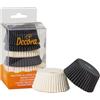 DECORA, 0339748 Pirottini Bianco Nero, Comodissimi Pirottini per Cuocere, Presentare e Regalare Muffin, Resistono fino a 220°, In comodo Blister