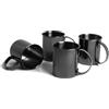 ECHTWERK Set di 4 bicchieri in rame infrangibili in acciaio inox - Ideali per gin, vodka, birra e bevande fredde - Confezione regalo - Edizione nera - 1000 ml