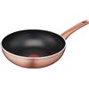 Lagostina Ramata, Wok Antiaderente Ø 28 cm, Effetto Rame | In Alluminio con Rivestimento Titanium Easy, Thermo-Signal, Manico in Bakelite, Esterno Effetto Rame, Per Gas e Forno