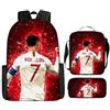 Generic CR-7 Set zaino scolastico con borsa pranzo e astuccio per ragazzi adolescenti(J)