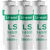 QUZMOIIS Confezione da 6 batterie al litio LS1450O 3,6 V AA 2800 mAh, batterie ER1450O, non ricaricabili