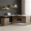 Dmora - Scrivania Mark, Scrittoio angolare porta PC, Tavolo multiuso per ufficio, Scrivania salvaspazio multiposizione, 100% Made in Italy, cm 160x60h75, Rovere