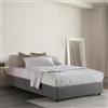 Talamo Italia Letto Piazza e Mezza in Tessuto Grigio 225x135 cm