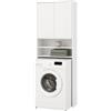 Relaxdays mobile sopra lavatrice/asciugatrice/toilette bianco