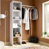 Dmora Guardaroba Grande Presanella 40.2x185.5h cm Bianco Appendiabiti 4 Ripiani, Armadio Camera da Letto 5 Vani