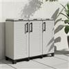 Dmora Armadio portarifiuti da esterno o interno, Mobile porta 3 sacchi a 3 ante, 100% Made in Italy, cm 102x37h90, colore Grigio chiaro
