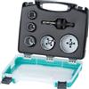 wolfcraft Set di seghe a tazza in BIM, Materiali elettrici e sanitari, 6 pz. I 3498000 I Per legno, plastica, metalli e materiali per costruzioni a secco, Ø 25-68 mm, profondità di taglio 40 mm