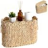 Quincry Cesto porta carta igienica in vimini stretto con coperchio, cesto portaoggetti in vimini smerlato con coperchio, cesto curvo intrecciato, organizer da bagno e cesti portaoggetti, può contenere fino a