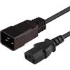 PremiumCord Connettore Alimentazione 230V 1m, Cavo Alimentazione IEC 320, Presa per Spina, IEC 320 C13 a C20, Cavo Alimentazione 230V 10A, Colore Nero