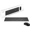 MSI FORGE K210 WIRELESS COMBO, QWERTY, IT Layout - Tastiera + Mouse Switch a forbice, Low-Profile, Wireless 2,4 GHz, Ricaricabile fino a 120 ore, USB 2.0, Mouse con sensore ottico 1600 DPI