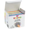 PRIMO - 100 Gessetti Colorati per Lavagna Nera, Carta e Cartoncino in 10 Colori per Bambini 3+ Anni - Gessi Colorati non Polverosi, Tondi Ø9x80mm e Sfumabili, Tratto Uniforme e Sottile per Cartoleria
