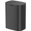 Wenko Pattumiera da parete Sare da 5 litri, con coperchio e abbassamento automatico Easy-Close, secchio da bagno in acciaio verniciato per fissaggio senza foratura, 21,5 x 29,5 x 19 cm, nero opaco