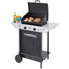 Campingaz Xpert - Barbecue a gas, 100 l, con due bruciatori compatti, potenza 7,1 kW, griglia a griglia, 2 comodini ausiliari e carrello in acciaio
