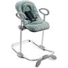 BÉABA - Sdraietta Up&Down III, Dondolo per Neonato e Bambini, Regolabile in Altezza, 3 Posizioni d'Inclinazione, Cinture di Sicurezza, Leaves