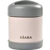 BÉABA - Vasetto Termico per Conservazione Alimenti, per Neonati e Bambini, 100% Ermetico, Inox, Conserva Caldo/Freddo per più di 5 Ore, Doppia Parete, 300 ml, Grigio/Rosa