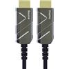PremiumCord 8K Cavo in Fibra Ottica HDMI 2.1, velocità Ultra Elevata 48 Gbit/s, 3D, EDID, Arc, HDR, Risoluzione 8K@60Hz 4320p, 4K@120Hz, Compatibile con PS5, Xbox Series X, PC, TV, Placcato Oro, 15 m