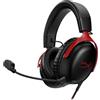 HyperX Cloud III, Cuffie da Gaming con Cavo USB-C, Controlli Audio Integrati, Telaio in Alluminio, Cuscinetti in Memory Foam Rivestiti in Similpelle, Adatto per PS4, Xbox e PC, Nero/Rosso