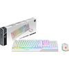 msi Vigor GK30 COMBO, QWERTY, IT Layout - Tastiera Gaming Semi Meccanica + Mouse Gaming Clutch GM11, RGB Mystic Light, hotkey multimediali, idrorepellente, ideale anche per Ufficio, Bianco
