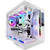 Mars Gaming MC-MIRAGE, Case Gaming ATX, Schermo LCD IPS 7,2" Personalizzabile, Vetro Temperato Continuo Frontale e Laterale, Struttura Doppia Camera, Supporto Raffreddamento Liquido fino 360mm, Bianco