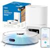 Tapo RV30 Max Plus White Robot Aspirapolvere Lavapavimenti con Mappatura 5300Pa, Svuotamento Automatico Polvere 3L, Doppia Navigazione LiDAR+IMU, Zone No-Go e Muri Virtuali, Controllo APP&Alexa&Google