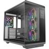 Mars Gaming MC-REVPRO, Case PC ATX, Schermo LCD 4.3", Vetro Temperato Continuo, 4 Ventole PWM ARGB, Raffreddamento Liquido fino a 360mm, Compatibilità Schede Madri Connettore Inverso, USB-C, Nero