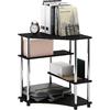 Furinno Turn-N-Tube Scrivania angolare salvaspazio con Ripiani, Legno ingegnerizzato, Americano/Acciaio Inossidabile, 79 (W) x 72.4 (H) x 57.2 (D) cm