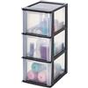 Iris Ohyama Cassettiera in Plastica, Portaoggetti, 3 Cassetti Grandi, Nero, Apertura Facile, Formato A4, A5 e A6, Organizzatore, Per Ufficio, Scuola, Cartoleria, Senza BPA, Contenitore, OCH-2300